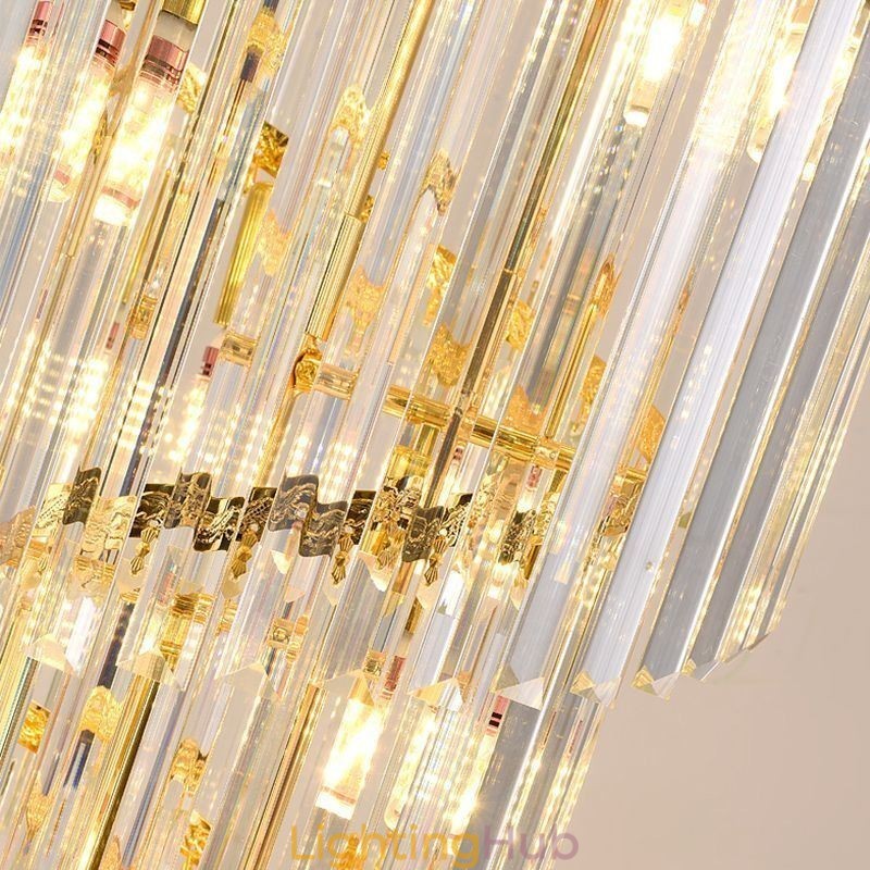 Tapered Crystal Pendant Light Duplex Decorative Ceiling Light