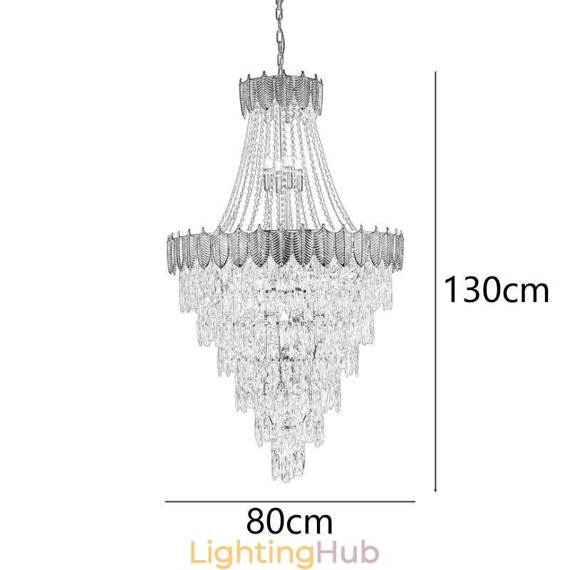 Tapered Crystal Pendant Light Eye catching Duplex Decorative Ceiling Light