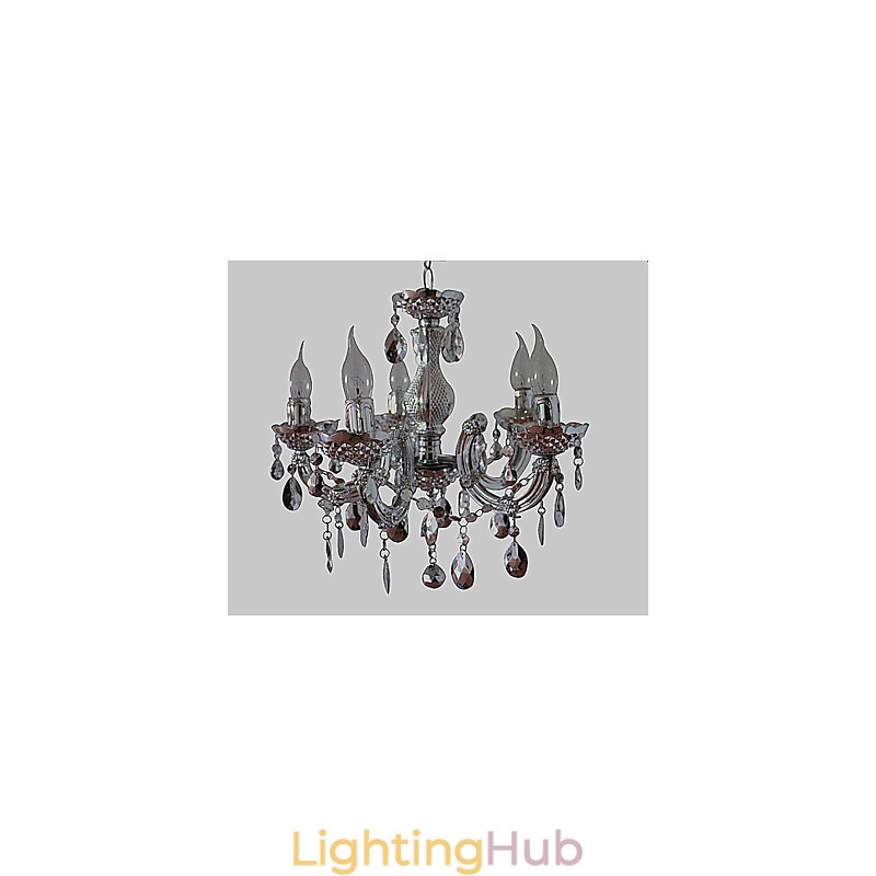 Modern Silver Acrylic Crystal Style Chandelier With 5 Lights