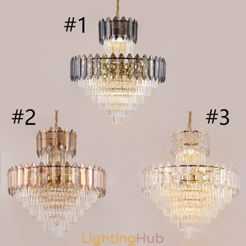 Tapered Crystal Pendant Light Duplex Decorative Ceiling Light