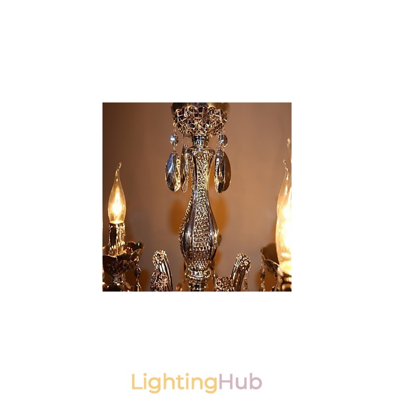 Modern Silver Acrylic Crystal Style Chandelier With 5 Lights