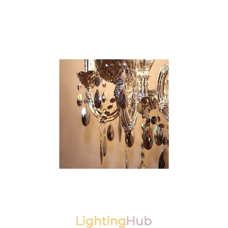 Modern Silver Acrylic Crystal Style Chandelier With 5 Lights