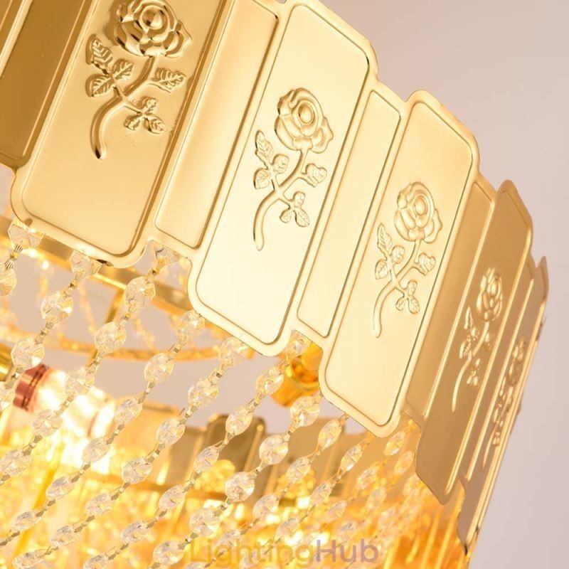 Gold Crystal Pendant Light Elegant Decrative Ceiling Light