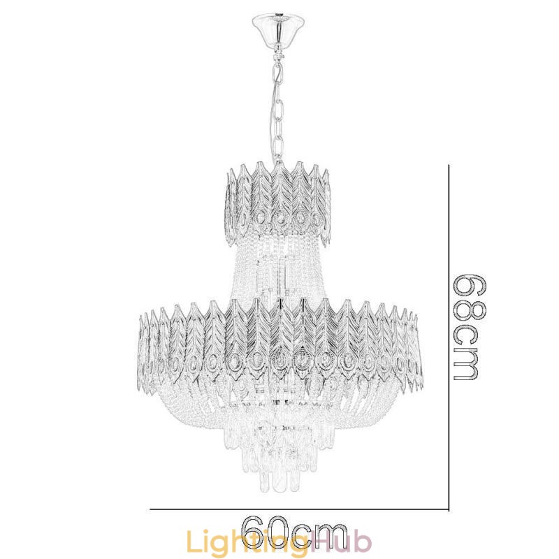 Crystal Pendant Light Luxury Decrative Ceiling Light 60cm