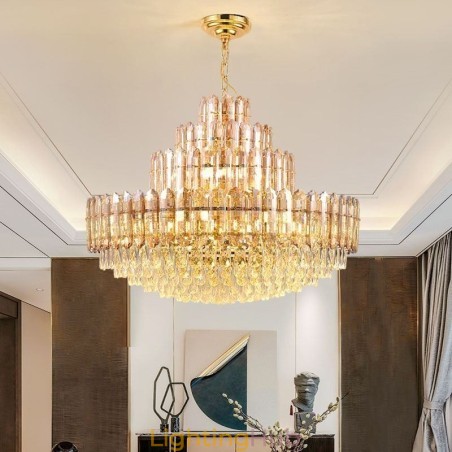 Crystal Pendant Light Four Layers Luxury Decrative Ceiling Light 80cm Crystal Pendant Light Four Layers Luxury Decrative Ceiling Light 80cm