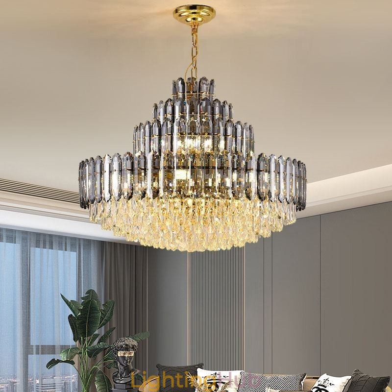 Crystal Pendant Light Four Layers Luxury Decrative Ceiling Light 80cm