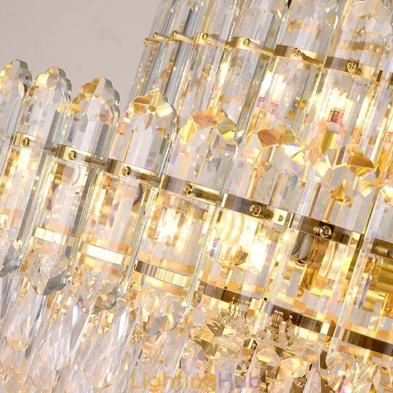 Crystal Pendant Light Four Layers Luxury Decrative Ceiling Light 80cm