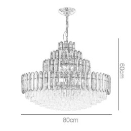 Crystal Pendant Light Four Layers Luxury Decrative Ceiling Light 80cm
