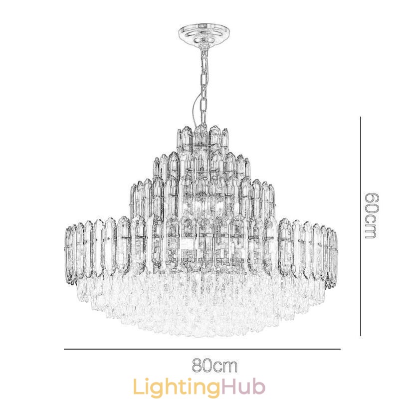 Crystal Pendant Light Four Layers Luxury Decrative Ceiling Light 80cm