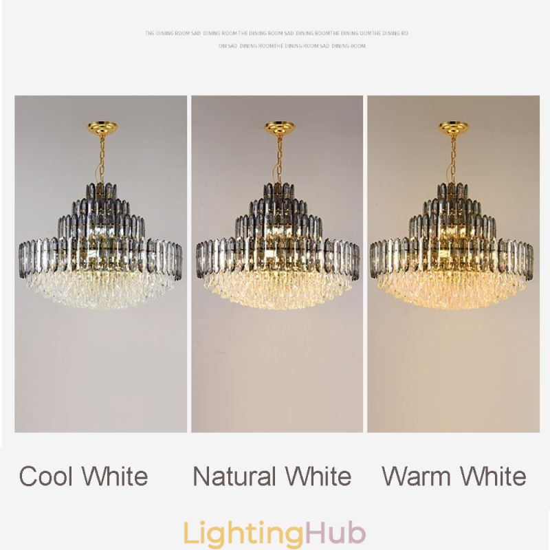 Crystal Pendant Light Four Layers Luxury Decrative Ceiling Light 80cm