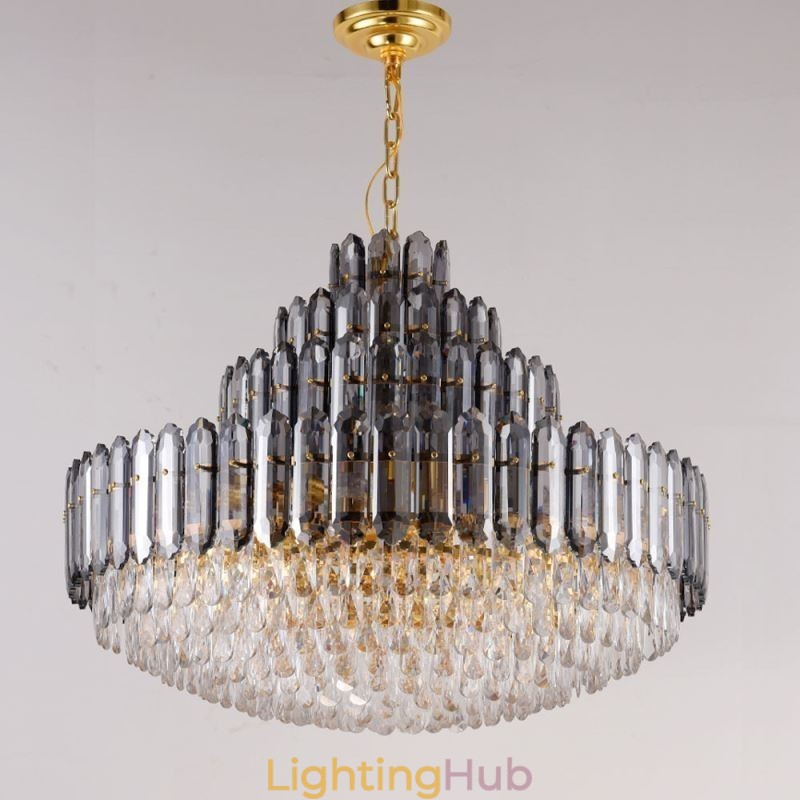 Crystal Pendant Light Four Layers Luxury Decrative Ceiling Light 80cm