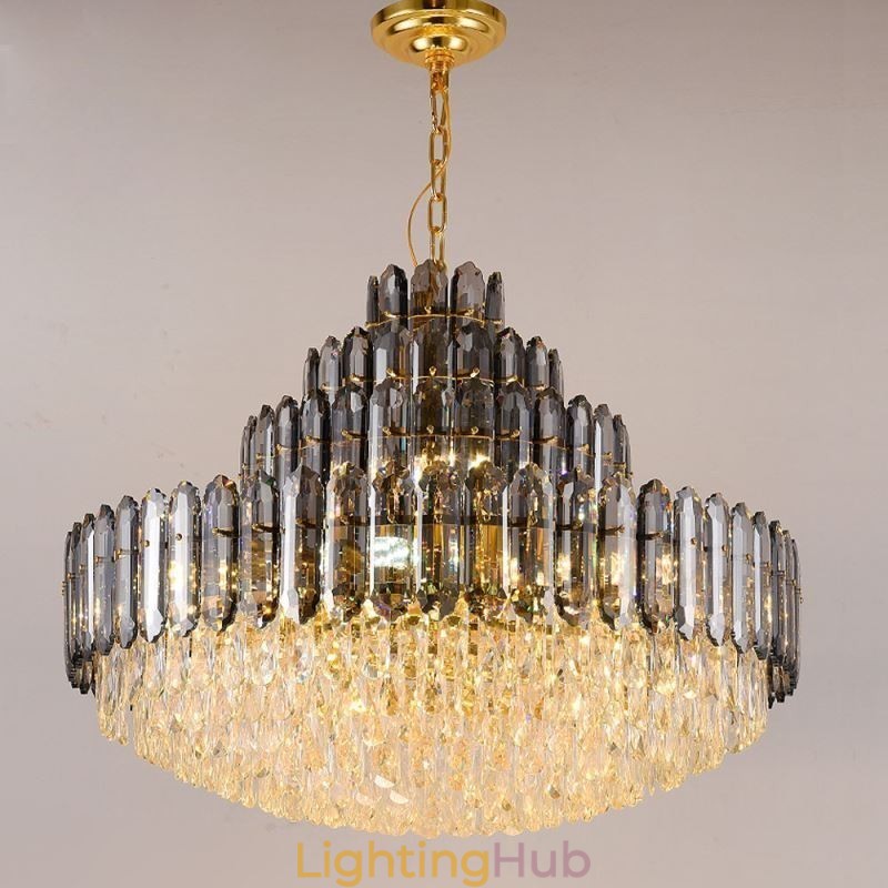 Crystal Pendant Light Four Layers Luxury Decrative Ceiling Light 80cm