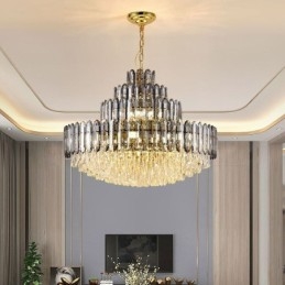 Crystal Pendant Light Four Layers Luxury Decrative Ceiling Light 80cm