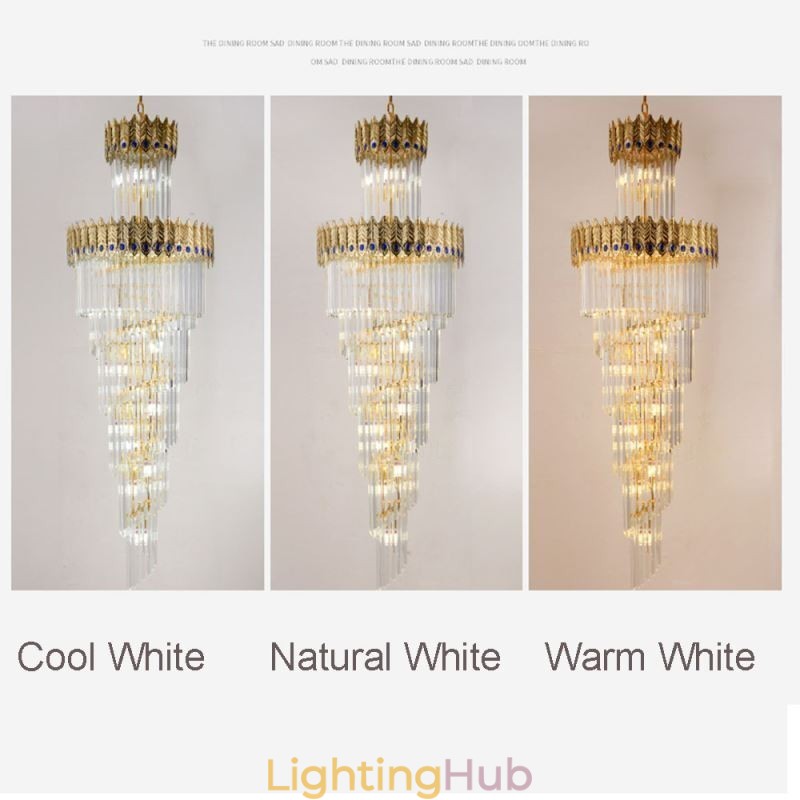 Gold Crystal Pendant Light Electroplated Gold Phoenix Tail Lampshade Ceiling Light