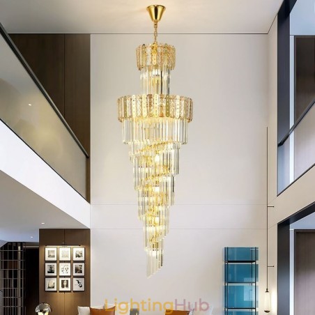 Gold Crystal Pendant Light Luxurious Decrative Ceiling Light φ60*H180cm Gold Crystal Pendant Light Luxurious Decrative Ceiling Light φ60*H180cm