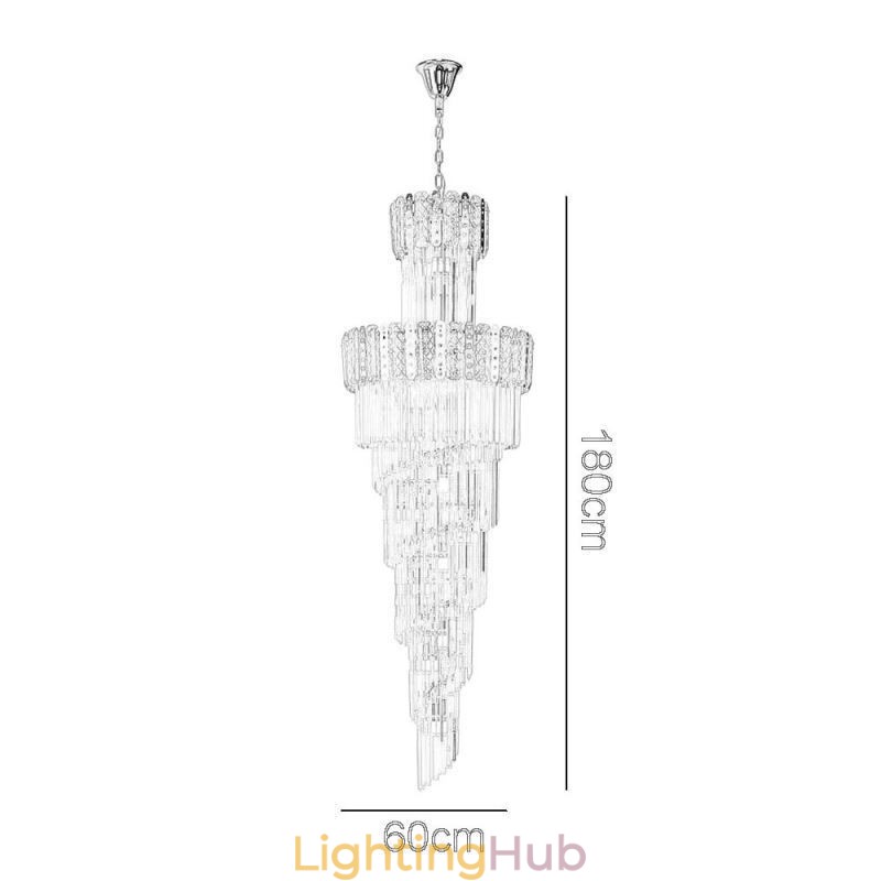 Gold Crystal Pendant Light Luxurious Decrative Ceiling Light φ60*H180cm