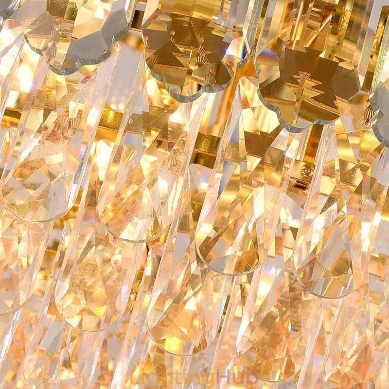Crystal Pendant Light Rectangular Luxury Decrative Ceiling Light 100cm