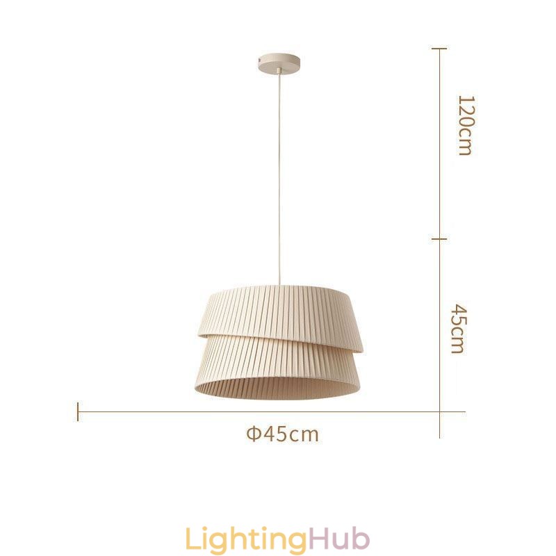 Pendant Light French Cream Style Double Layer Fabric Lampshade Ceiling Lamp