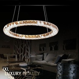 Crystal Pendant Light Lighting Lamps Modern Fixtures Amber K9 Crystal Round Single Ring 30CM