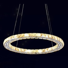 Crystal Pendant Light Lighting Lamps Modern Fixtures Amber K9 Crystal Round Single Ring 30CM