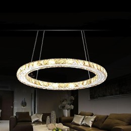Crystal Pendant Light Lighting Lamps Modern Fixtures Amber K9 Crystal Round Single Ring 30CM