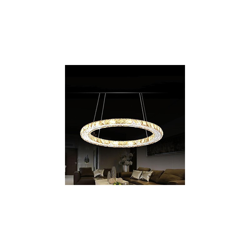 Crystal Pendant Light Lighting Lamps Modern Fixtures Amber K9 Crystal Round Single Ring 30CM
