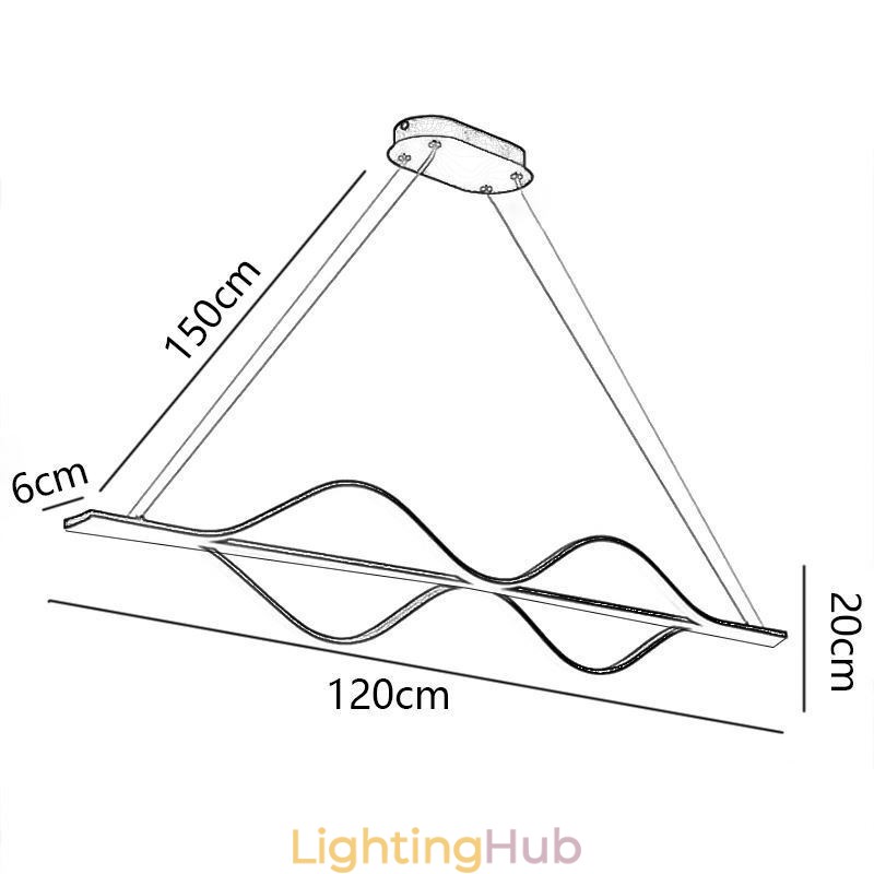 Pendant Minimalist Light Wave Ceiling Light