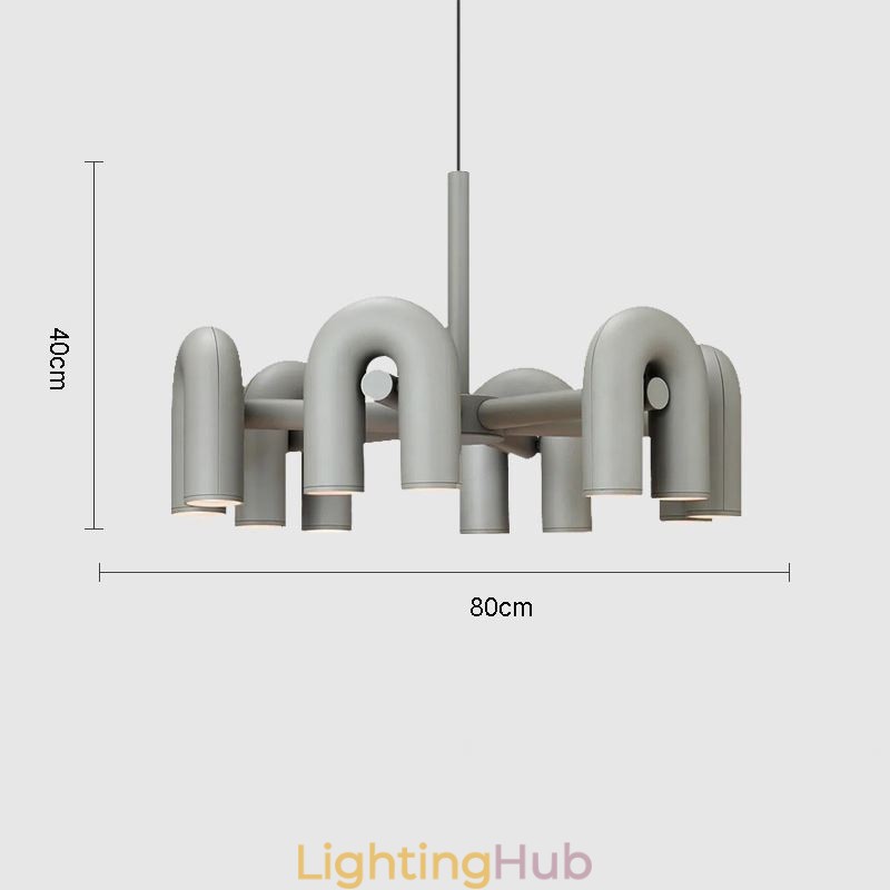 Pendant Light Round Wrought Iron U shaped Ceiling Light 90° Rotating Shade