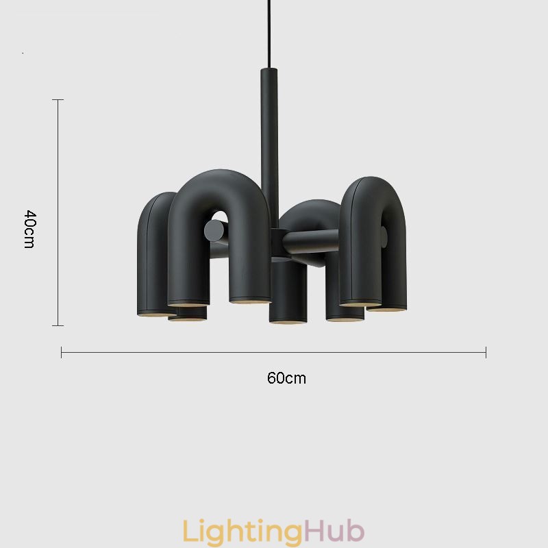 Pendant Light Round Wrought Iron U shaped Ceiling Light 90° Rotating Shade