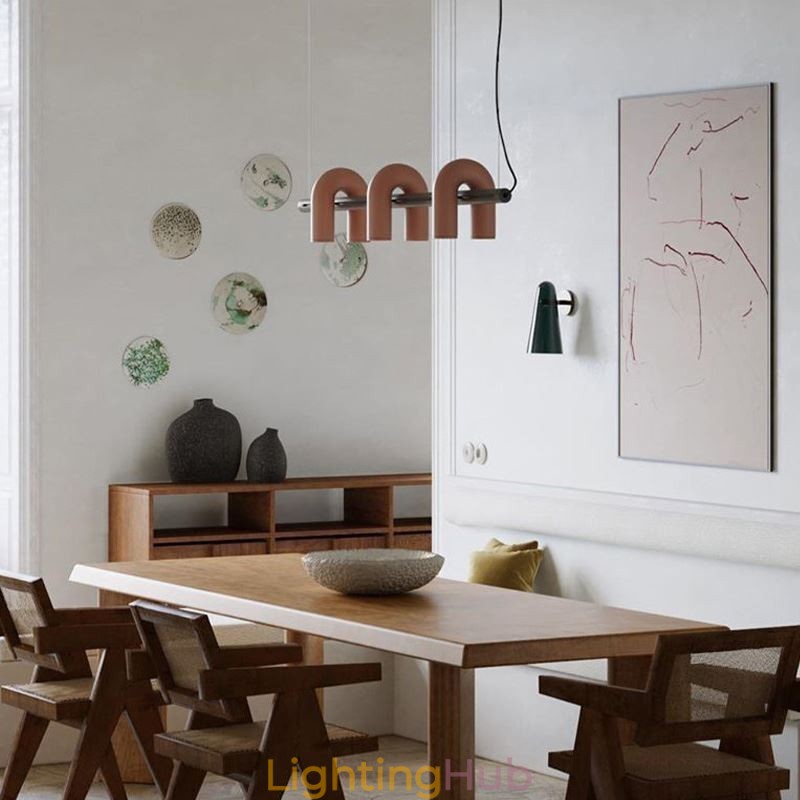 Ceiling Light Wrought Iron U shaped Pendant Light 90° Rotating Shade