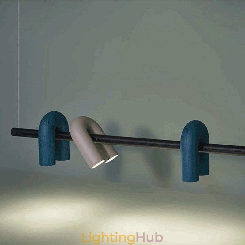 Ceiling Light Wrought Iron U shaped Pendant Light 90° Rotating Shade