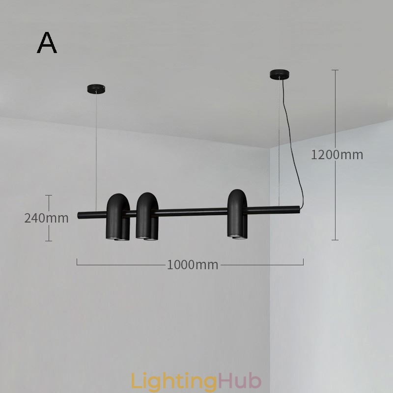 Ceiling Light Wrought Iron U shaped Pendant Light 90° Rotating Shade