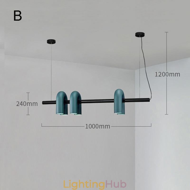 Ceiling Light Wrought Iron U shaped Pendant Light 90° Rotating Shade