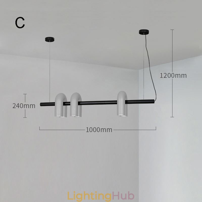 Ceiling Light Wrought Iron U shaped Pendant Light 90° Rotating Shade