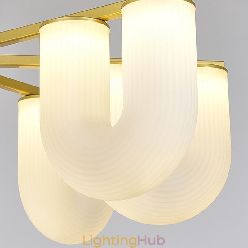 U Shaped Chandelier French Cream Style Pendant Light