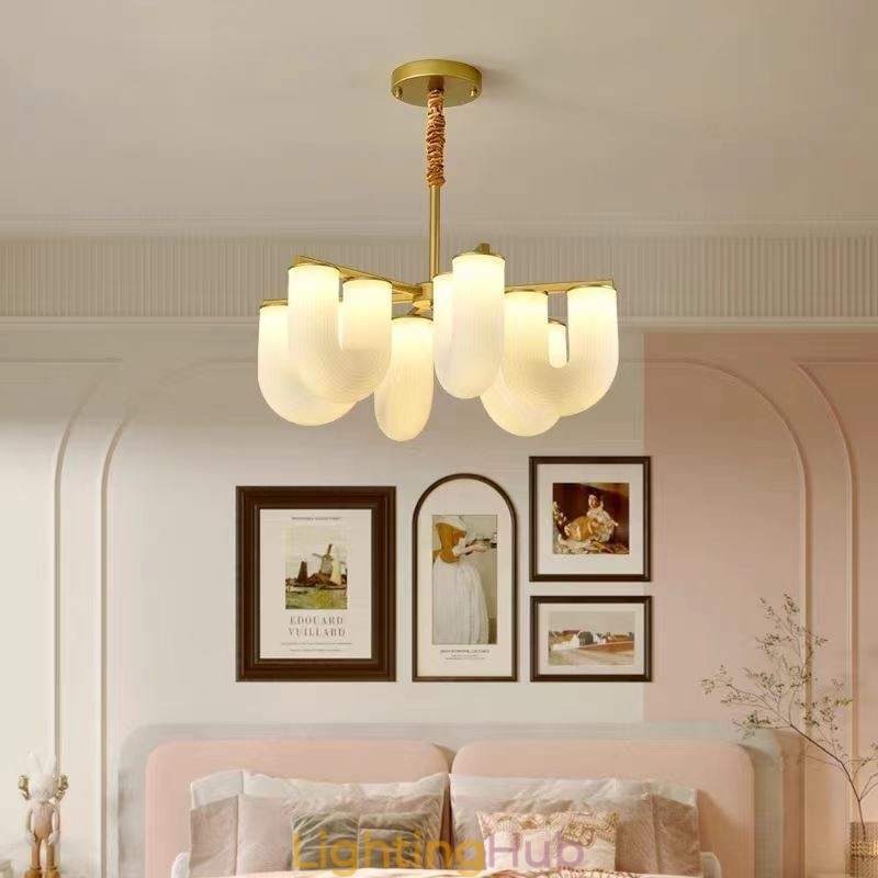 U Shaped Chandelier French Cream Style Pendant Light