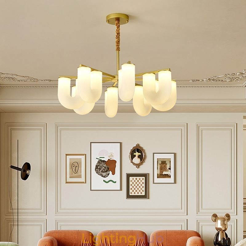 U Shaped Chandelier French Cream Style Pendant Light