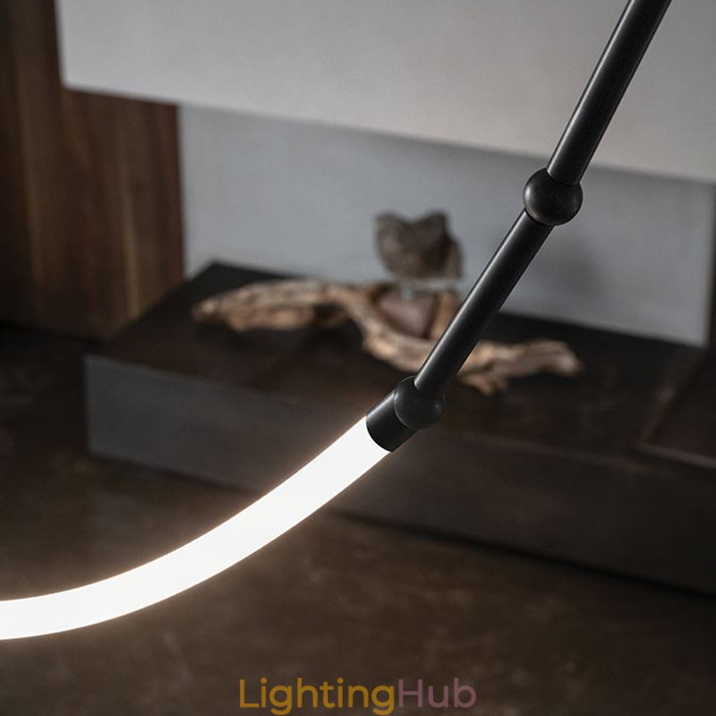 Pendant Light Creative Line Bamboo Ceiling Light Black Gold