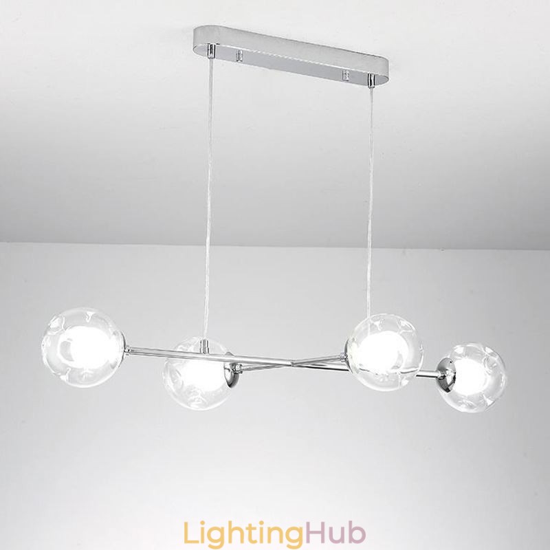 Glass Hanging Light European Magic Bean Pendant Light 4 Lights