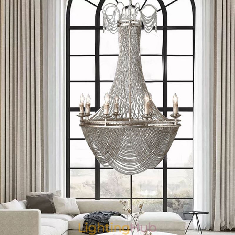 Aluminum Chain Pendant Light Creative Light Luxury Tassel Decorative Light Gold Silver