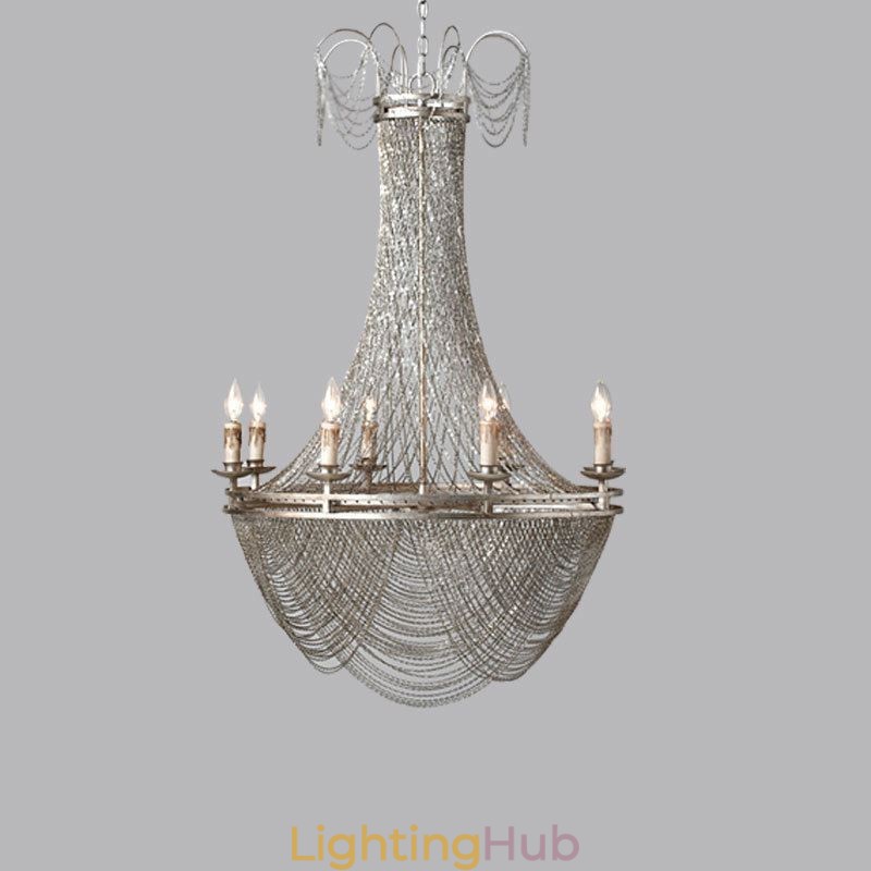 Aluminum Chain Pendant Light Creative Light Luxury Tassel Decorative Light Gold Silver