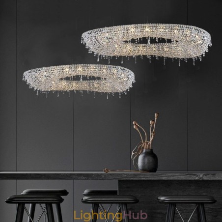 Crystal Pendant Light Modern Luxury Oval Ceiling Light Crystal Pendant Light Modern Luxury Oval Ceiling Light