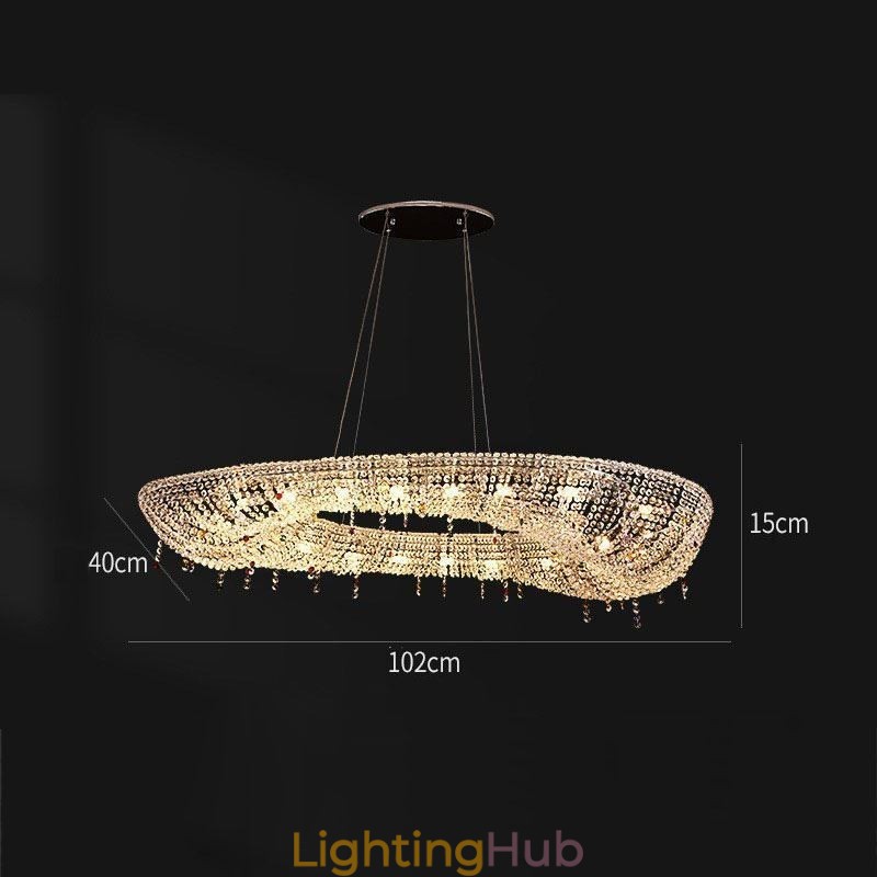 Crystal Pendant Light Modern Luxury Oval Ceiling Light