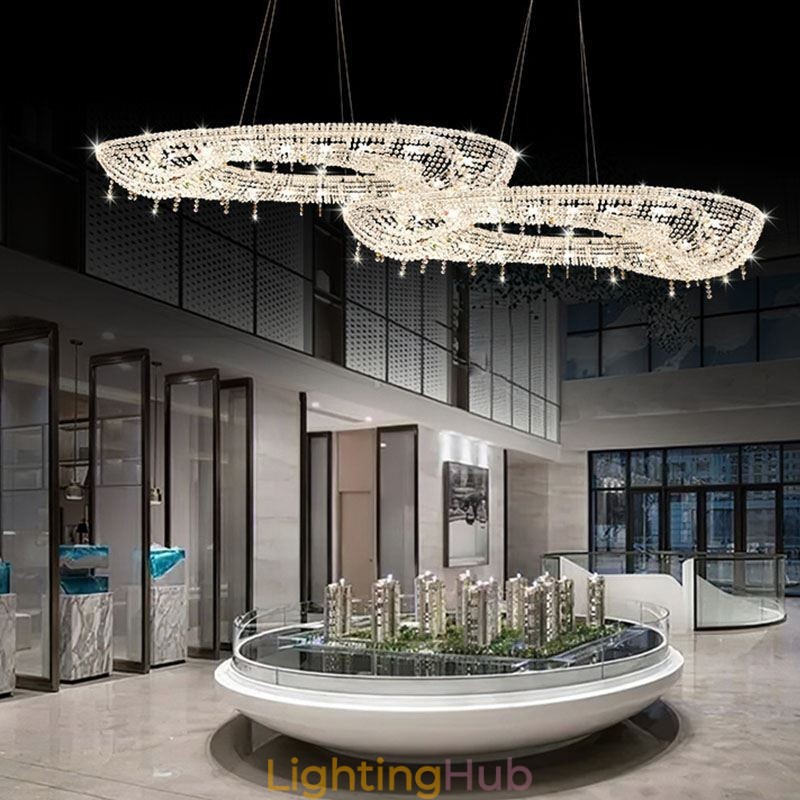 Crystal Pendant Light Modern Luxury Oval Ceiling Light