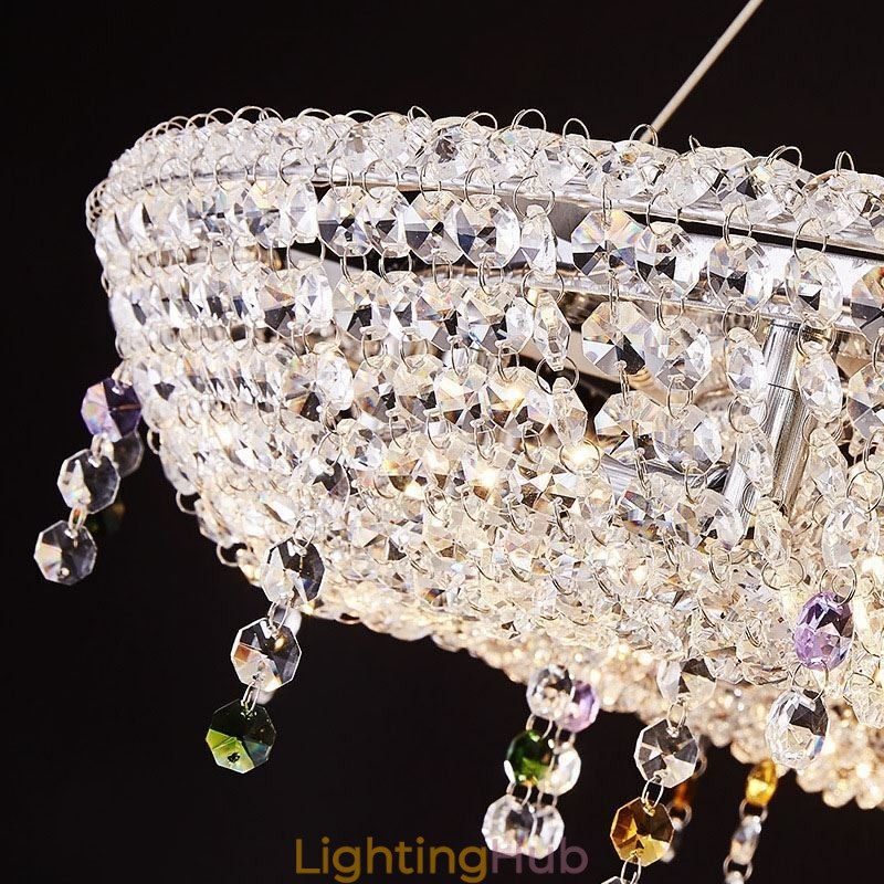 Crystal Pendant Light Modern Luxury Oval Ceiling Light