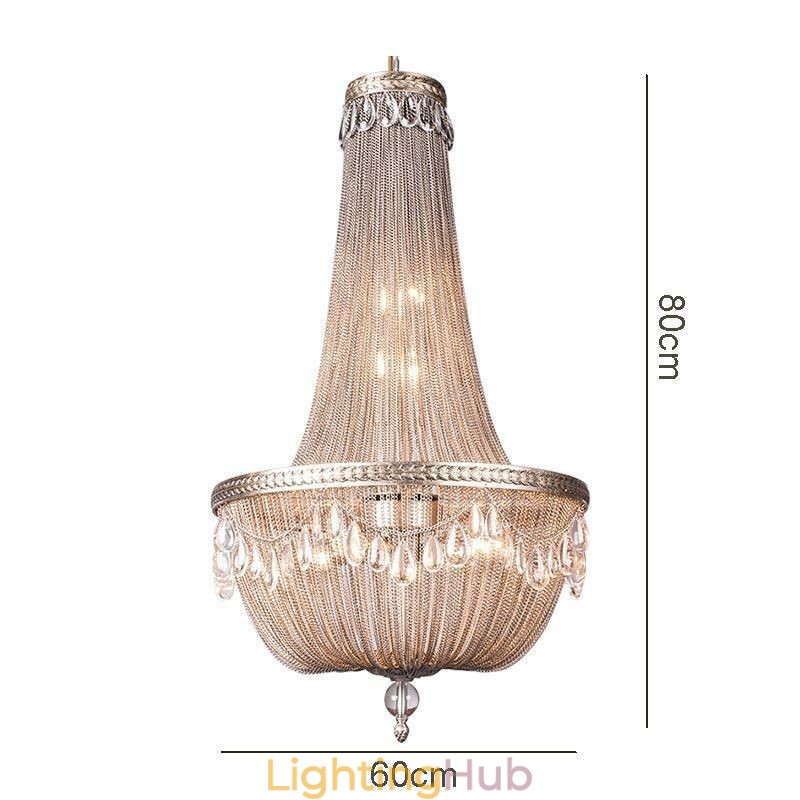 Tassel Pendant Light Retro American Duplex Aluminum Chain Ceiling Light