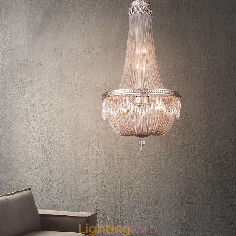 Tassel Pendant Light Retro American Duplex Aluminum Chain Ceiling Light