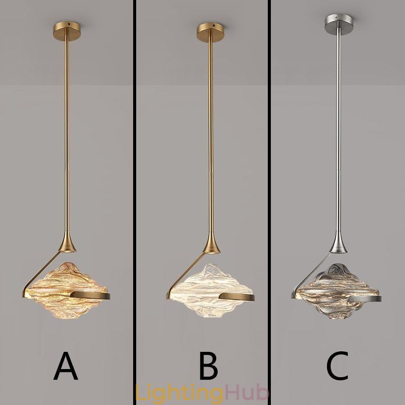 Pendant Light Modern Minimalist Wrought Iron Lava Glass Ceiling Light