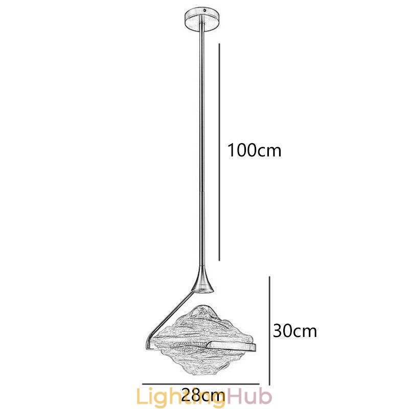 Pendant Light Modern Minimalist Wrought Iron Lava Glass Ceiling Light