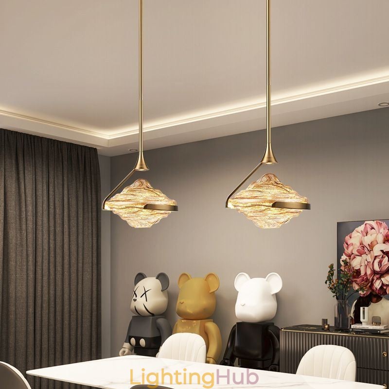 Pendant Light Modern Minimalist Wrought Iron Lava Glass Ceiling Light